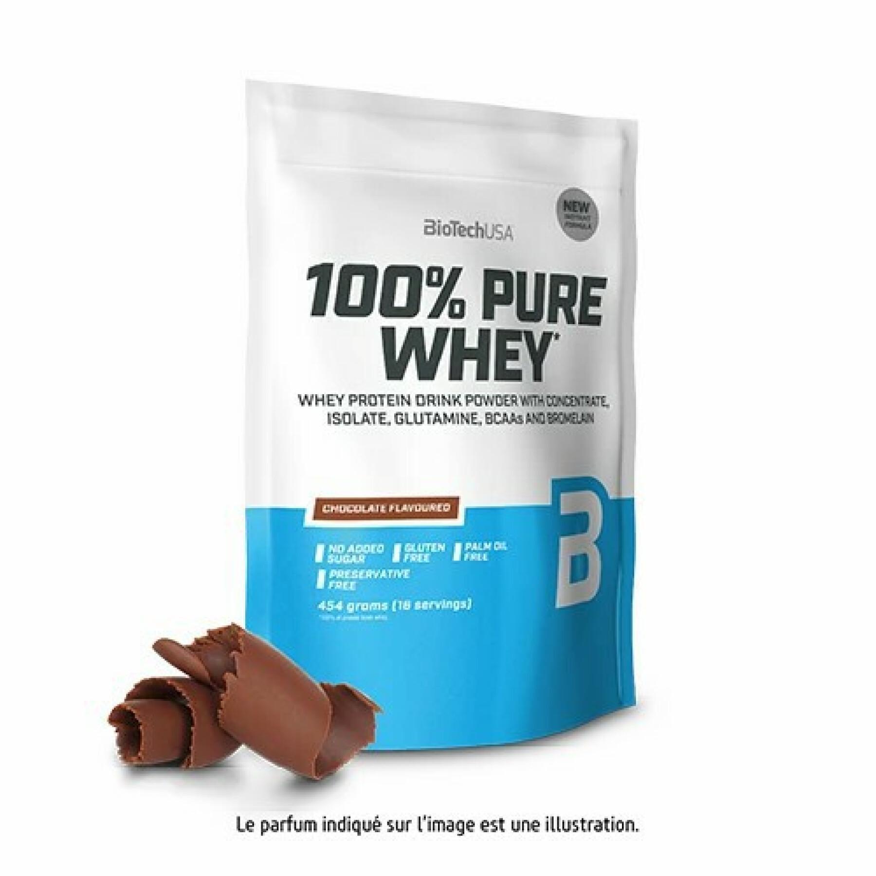 Opakowanie 10 torebek 100% czystego białka serwatkowego Biotech USA - Chocolate - 454g