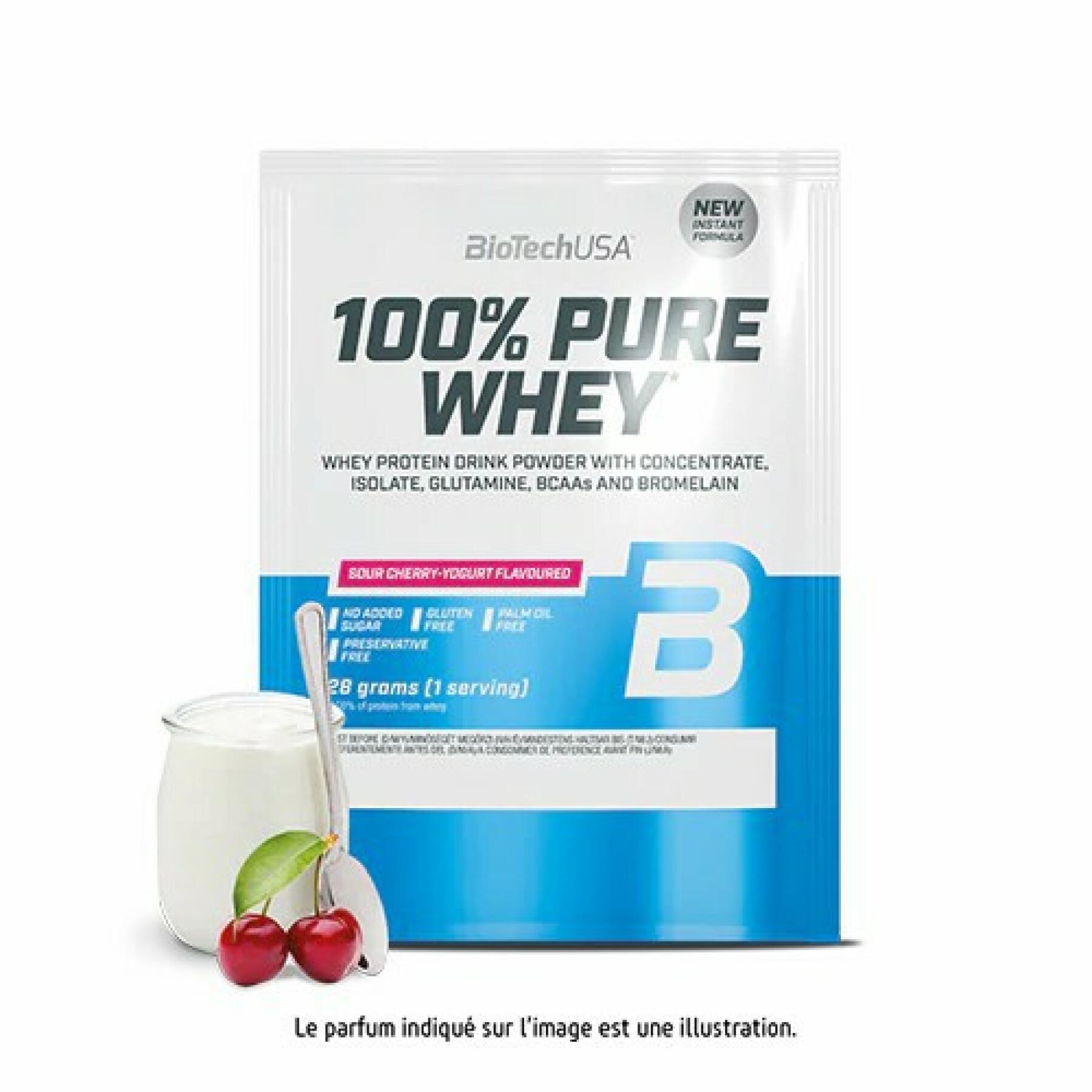 50 opakowań 100% czystego białka serwatkowego Biotech USA - Cerise yaourt - 28g