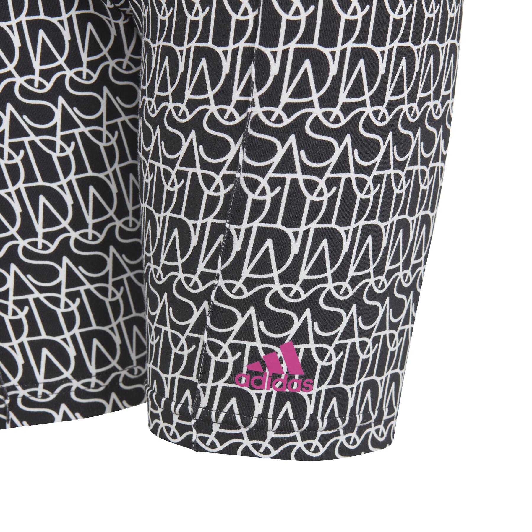 Bawełniane szorty z nadrukiem dla dziewczynki adidas Brand Love Biker