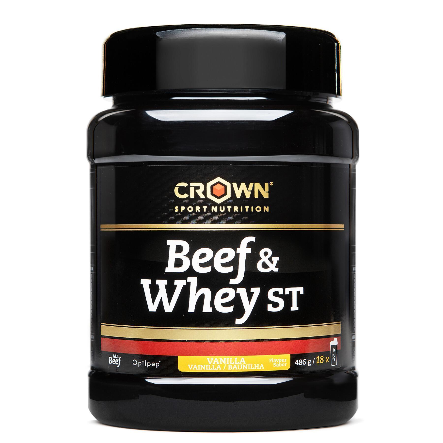 Białko Crown Sport Nutrition Beef & Whey - vanille - 486 g