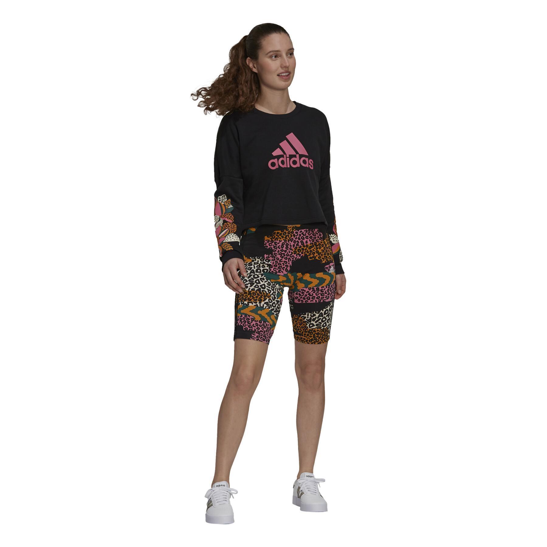 Damskie krótkie legginsy adidas Cycliste FARRio 3-Stripes Print Cotton