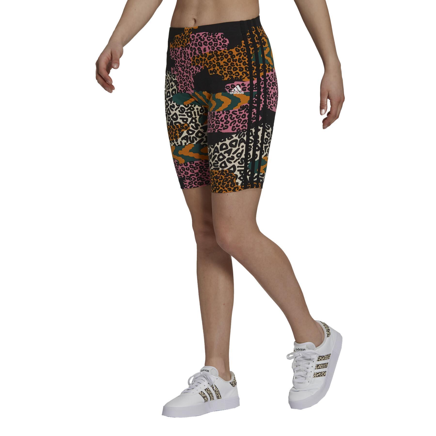 Damskie krótkie legginsy adidas Cycliste FARRio 3-Stripes Print Cotton