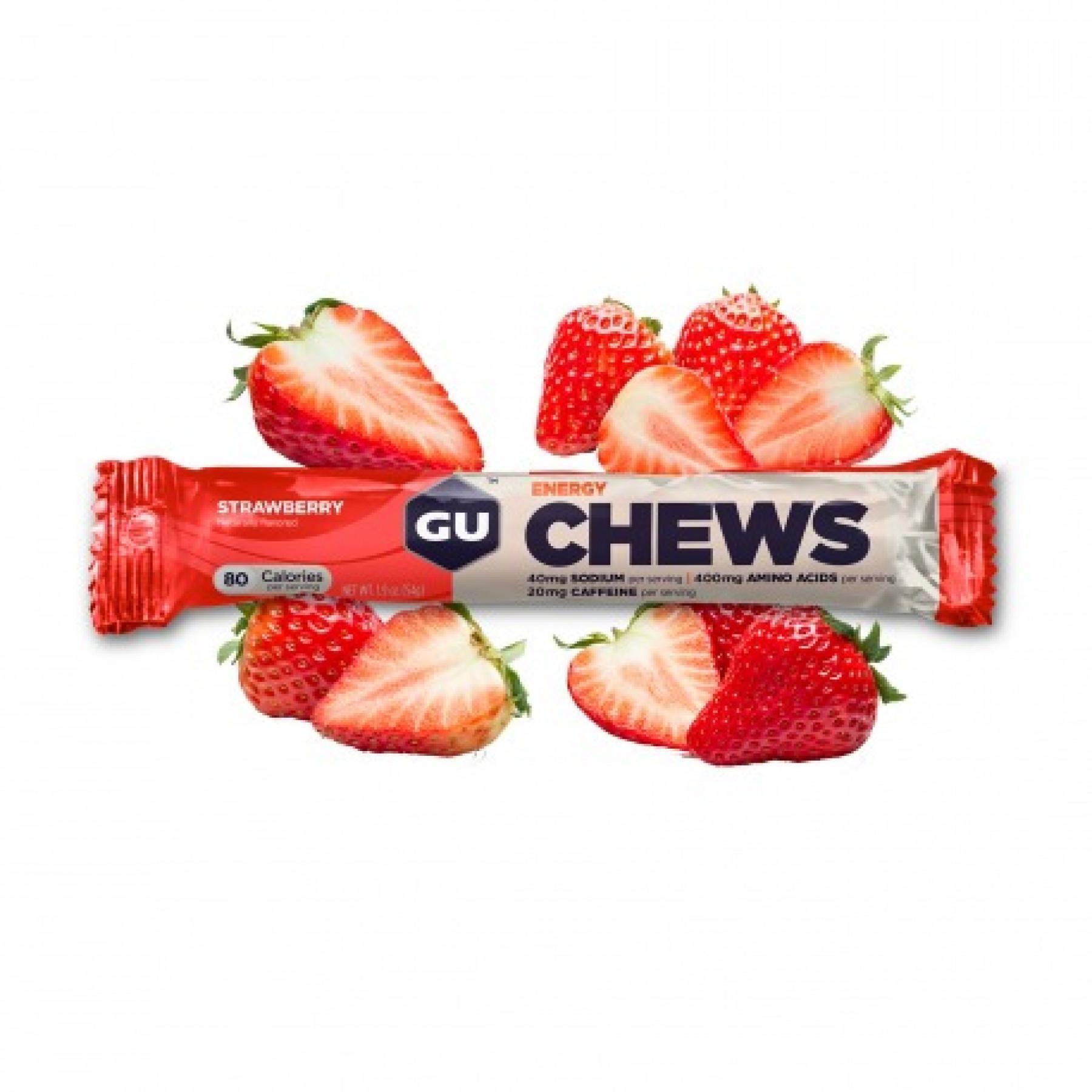 8 gumy do żucia Gu Energy fraise (x18)