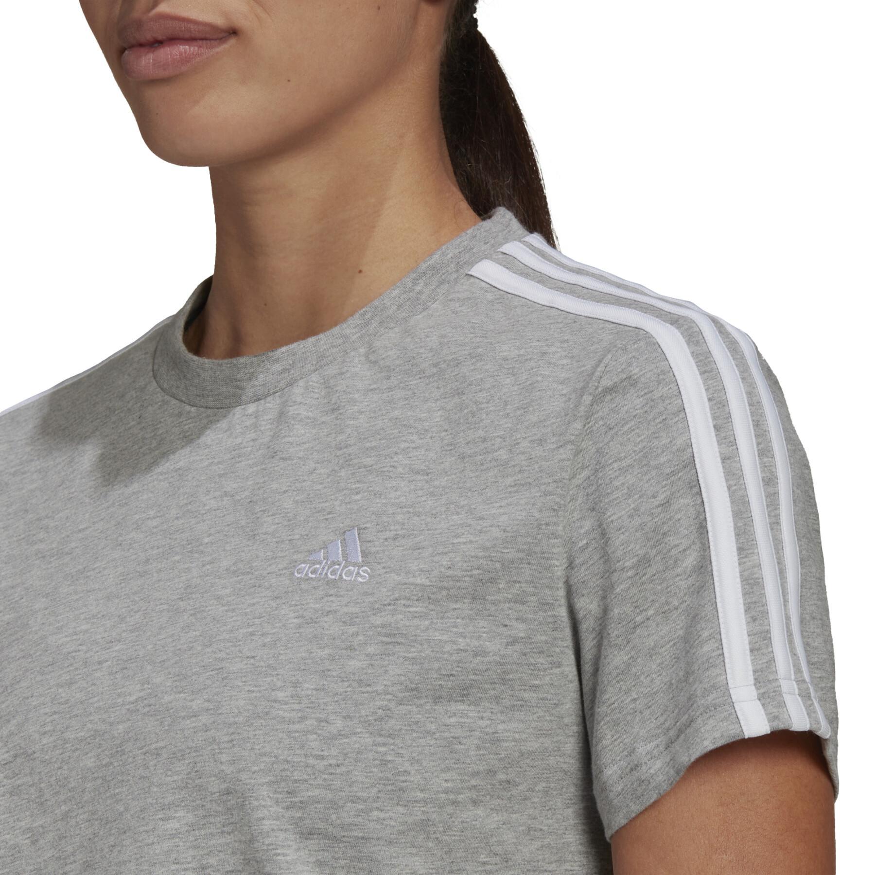 Koszulka damska adidas Essentials Loose 3-Stripes Cropped