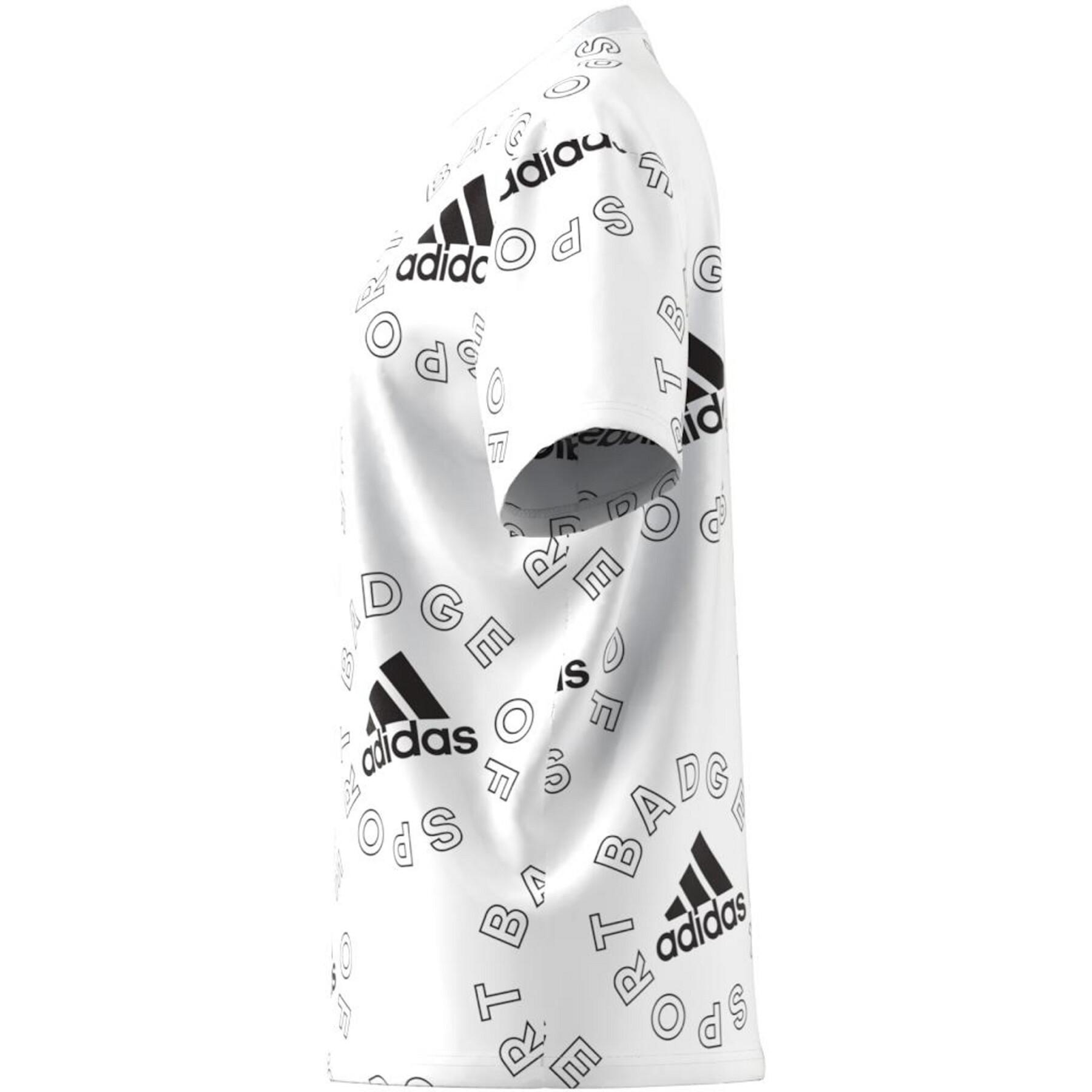 Koszulka damska adidas Essentials Logo Allover Print