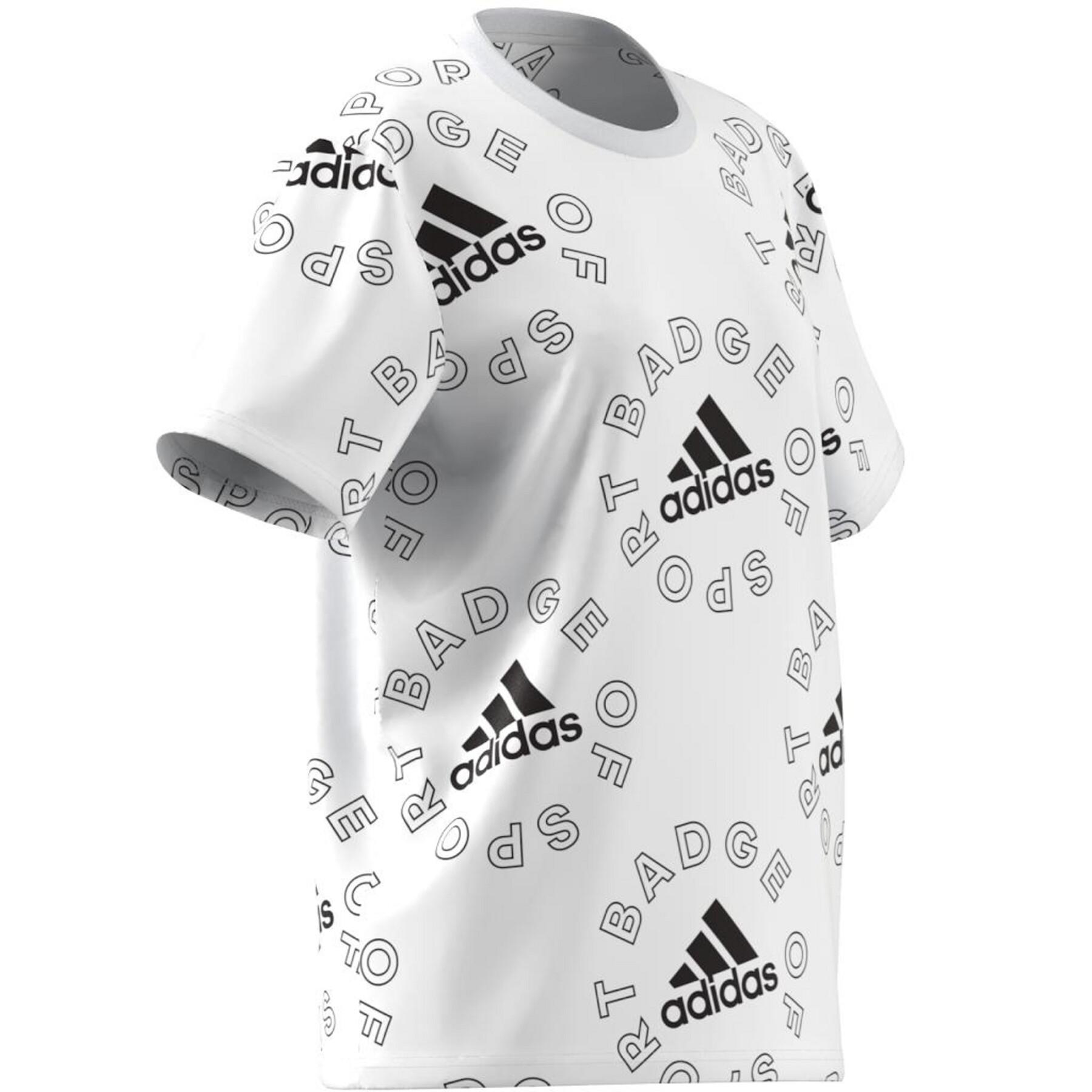 Koszulka damska adidas Essentials Logo Allover Print