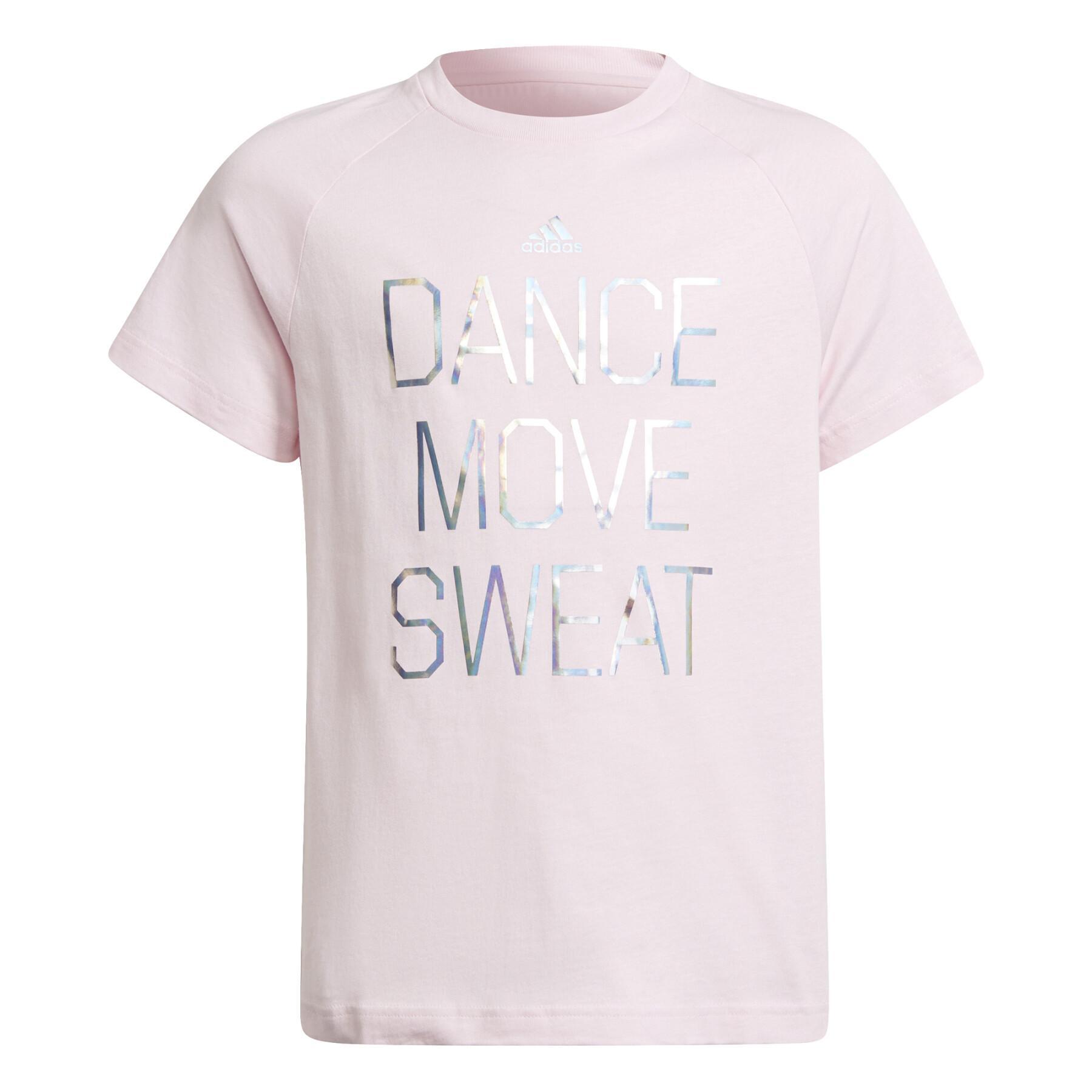 Dziewczęca koszulka z metalicznym nadrukiem adidas Dance