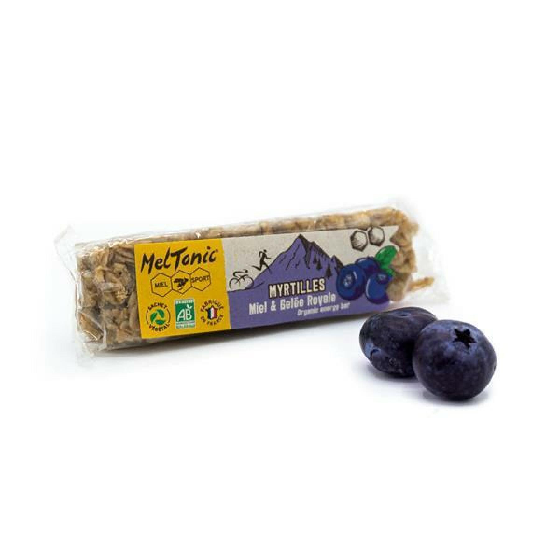 Pudełko 20 organicznych zbożowych batonów odżywczych blueberry & hazelnut Meltonic 30 g