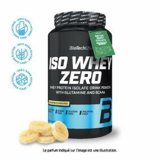 Słoiki z białkiem Biotech USA iso whey zero lactose free - Banane 908g