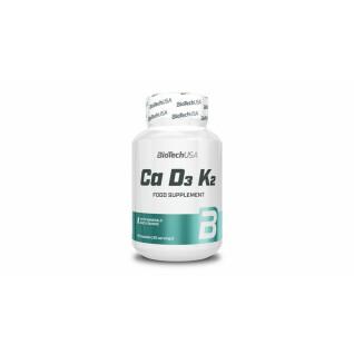 Opakowanie 12 słoików z witaminami Biotech USA Ca-D3-K2 - 60 Gélul