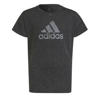 Luźny bawełniany T-shirt z dziewczęcą naszywką sportową adidas Future Icons