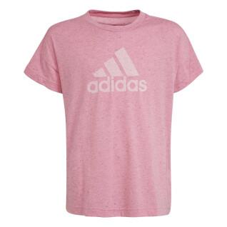 Luźny bawełniany T-shirt z dziewczęcą naszywką sportową adidas Future Icons